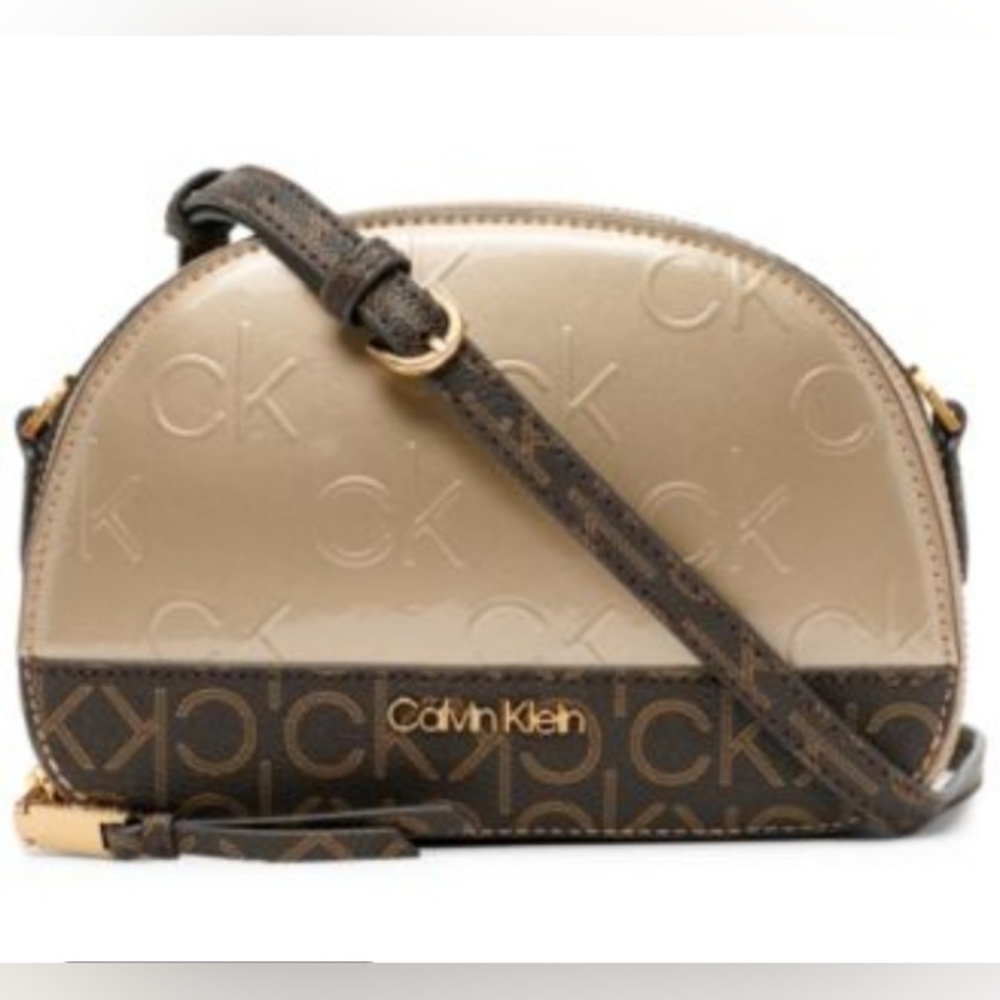 Calvin Klein Women's Tan and Brown Crossbody Bag
